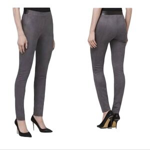 White House Black Market The Leggings Gray Ultrasuede Faux Leather Leggings